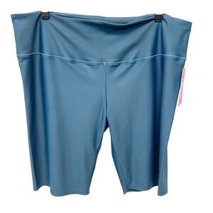 Berry Jane Women's Teal Blue UPF 50 High Waisted Swim Bike Shorts Size 3XL